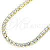Oro Laminado Fancy Necklace, Gold Filled Style with White Cubic Zirconia, Polished, Golden Finish, 04.372.0001.18 (05 MM Thickness, 18 Inches Length)
