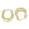Oro Laminado Small Hoop, Gold Filled Style Star Design, Polished, Golden Finish, 02.233.0037.15