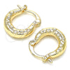 Oro Laminado Small Hoop, Gold Filled Style Star Design, Polished, Golden Finish, 02.233.0037.15