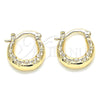 Oro Laminado Small Hoop, Gold Filled Style Star Design, Polished, Golden Finish, 02.233.0037.15