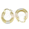 Oro Laminado Small Hoop, Gold Filled Style Polished, Tricolor, 02.170.0318.1.20