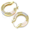 Oro Laminado Small Hoop, Gold Filled Style Polished, Tricolor, 02.170.0318.1.20