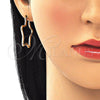 Oro Laminado Medium Hoop, Gold Filled Style Star Design, Polished, Golden Finish, 02.170.0321.30