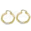 Oro Laminado Medium Hoop, Gold Filled Style Polished, Tricolor, 02.170.0348.30