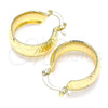 Oro Laminado Small Hoop, Gold Filled Style Diamond Cutting Finish, Golden Finish, 02.170.0356.20