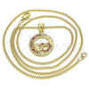 Oro Laminado Pendant Necklace, Gold Filled Style Heart Design, with Garnet Micro Pave, Polished, Golden Finish, 04.156.0328.2.20 (02 MM Thickness, 20 Inches Length)