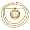 Oro Laminado Pendant Necklace, Gold Filled Style Heart Design, with Garnet Micro Pave, Polished, Golden Finish, 04.156.0334.2.20 (02 MM Thickness, 20 Inches Length)