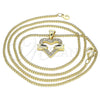 Oro Laminado Pendant Necklace, Gold Filled Style Heart Design, with White Micro Pave, Polished, Golden Finish, 04.156.0341.20 (20 Inches Length)