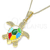 Oro Laminado Basic Necklace, Gold Filled Style Turtle Design, Polished, Golden Finish, 04.380.0001.1.20 (20 Inches Length)