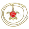 Oro Laminado Pendant Necklace, Gold Filled Style Turtle Design, Polished, Golden Finish, 04.380.0001.2.20 (20 Inches Length)