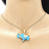 Oro Laminado Basic Necklace, Gold Filled Style Elephant Design, Blue Enamel Finish, Golden Finish, 04.380.0002.3.20 (20 Inches Length)