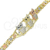 Oro Laminado Fancy Bracelet, Gold Filled Style Polished, Golden Finish, 03.380.0007.07 (7 Inches Length)