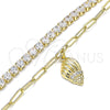 Oro Laminado Charm Bracelet, Gold Filled Style Polished, Golden Finish, 03.63.2184.08 (8 Inches Length)