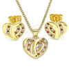 Oro Laminado Earring and Pendant Adult Set, Gold Filled Style Polished, Golden Finish, 10.94.0002.1