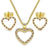 Oro Laminado Earring and Pendant Adult Set, Gold Filled Style Polished, Golden Finish, 10.94.0004.1