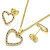 Oro Laminado Earring and Pendant Adult Set, Gold Filled Style Polished, Golden Finish, 10.94.0004.1
