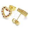 Oro Laminado Stud Earring, Gold Filled Style Polished, Golden Finish, 02.94.0122.1