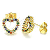 Oro Laminado Stud Earring, Gold Filled Style Polished, Golden Finish, 02.94.0122.2