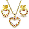 Oro Laminado Earring and Pendant Adult Set, Gold Filled Style Polished, Golden Finish, 10.94.0005.1