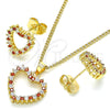 Oro Laminado Earring and Pendant Adult Set, Gold Filled Style Polished, Golden Finish, 10.94.0005.1