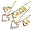 Oro Laminado Earring and Pendant Adult Set, Gold Filled Style Polished, Golden Finish, 10.156.0285.1