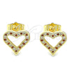 Oro Laminado Stud Earring, Gold Filled Style Polished, Golden Finish, 02.156.0484.1