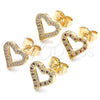 Oro Laminado Stud Earring, Gold Filled Style Polished, Golden Finish, 02.156.0484.1