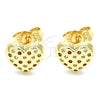 Oro Laminado Stud Earring, Gold Filled Style Polished, Golden Finish, 02.156.0490.1