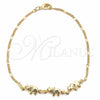 Oro Laminado Fancy Bracelet, Gold Filled Style Elephant and Curb Design, Polished, Golden Finish, 03.09.0081.07 (0.50 Gauge, 05 MM Thickness, 7 Inches Length)
