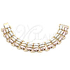 Oro Laminado Fancy Bracelet, Gold Filled Style Matte Finish, Tricolor, 03.331.0099.08 (23 MM Thickness, 8 Inches Length)