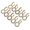 Oro Laminado Huggie Hoop, Gold Filled Style with Ruby Micro Pave, Polished, Golden Finish, 02.284.0031.4.15