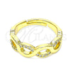 Oro Laminado Multi Stone Ring, Gold Filled Style Infinite Design, with White Micro Pave, Polished, Golden Finish, 01.341.0013 (One size fits all)