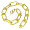 Oro Laminado Basic Bracelet, Gold Filled Style Paperclip Design, Polished, Golden Finish, 03.341.0122.08 (08 MM Thickness, 8 Inches Length)