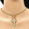 Oro Laminado Religious Pendant, Gold Filled Style Crucifix Design, Polished, Golden Finish, 05.351.0161
