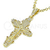 Oro Laminado Religious Pendant, Gold Filled Style Crucifix Design, Polished, Golden Finish, 05.351.0161