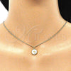 Oro Laminado Pendant Necklace, Gold Filled Style Hand of God Design, White Enamel Finish, Golden Finish, 04.374.0003.1.20 (02 MM Thickness, 20 Inches Length)