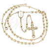 Oro Laminado Thin Rosary, Gold Filled Style Guadalupe and Crucifix Design, Polished, Golden Finish, 09.213.0024.24