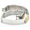 Stainless Steel Solid Bracelet, Polished, Two Tone, 03.114.0370.1.08 (12 MM Thickness, 8 Inches Length)