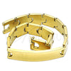 Stainless Steel Solid Bracelet, Polished, Golden Finish, 03.114.0374.09 (10 MM Thickness, 9 Inches Length)