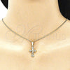Oro Laminado Pendant Necklace, Gold Filled Style Crucifix Design, Polished, Golden Finish, 04.242.0102.20 (02 MM Thickness, 20 Inches Length)