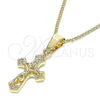 Oro Laminado Pendant Necklace, Gold Filled Style Crucifix Design, Polished, Golden Finish, 04.242.0102.20 (02 MM Thickness, 20 Inches Length)