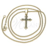 Oro Laminado Pendant Necklace, Gold Filled Style Cross Design, Polished, Golden Finish, 04.242.0104.20 (02 MM Thickness, 20 Inches Length)
