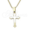 Oro Laminado Pendant Necklace, Gold Filled Style Cross Design, Polished, Golden Finish, 04.242.0104.20 (02 MM Thickness, 20 Inches Length)
