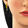 Oro Laminado Huggie Hoop, Gold Filled Style Lock Design, Yellow Enamel Finish, Golden Finish, 02.213.0216.1.12