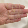 Oro Laminado Basic Necklace, Gold Filled Style Ball Design, Polished, Golden Finish, 04.58.0007.18 (01 MM Thickness, 18 Inches Length)