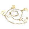 Oro Laminado Charm Anklet , Gold Filled Style Butterfly Design, Polished, Golden Finish, 03.63.2193.10 (03 MM Thickness, 10 Inches Length)