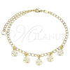 Oro Laminado Charm Anklet , Gold Filled Style Turtle Design, Polished, Golden Finish, 03.63.2203.10 (04 MM Thickness, 10 Inches Length)