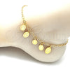 Oro Laminado Charm Anklet , Gold Filled Style Guadalupe Design, Polished, Golden Finish, 03.63.2206.10 (04 MM Thickness, 10 Inches Length)