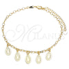 Oro Laminado Charm Anklet , Gold Filled Style Guadalupe Design, Polished, Golden Finish, 03.63.2206.10 (04 MM Thickness, 10 Inches Length)