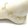 Oro Laminado Charm Anklet , Gold Filled Style Hand of God Design, Polished, Golden Finish, 03.63.2207.10 (04 MM Thickness, 10 Inches Length)